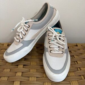 Sperry Women's Soletide U-Throat Sneaker White Gray Size 8 STS86219